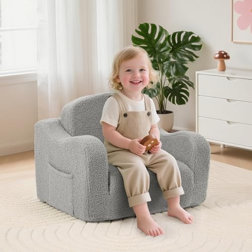 Comfy Toddler Chair & Kids, 2-in-1 Soft Couch Fold Out for Kids, Toddler