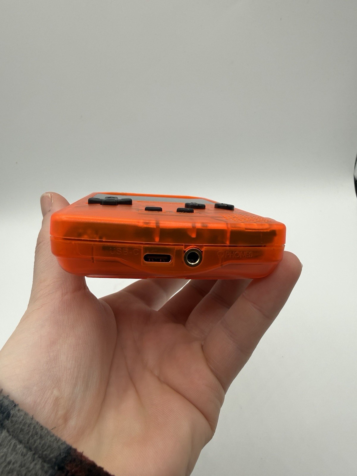 Clear Orange USB C Rechargeable Gameboy Color Gameboy Mod IPS Screen