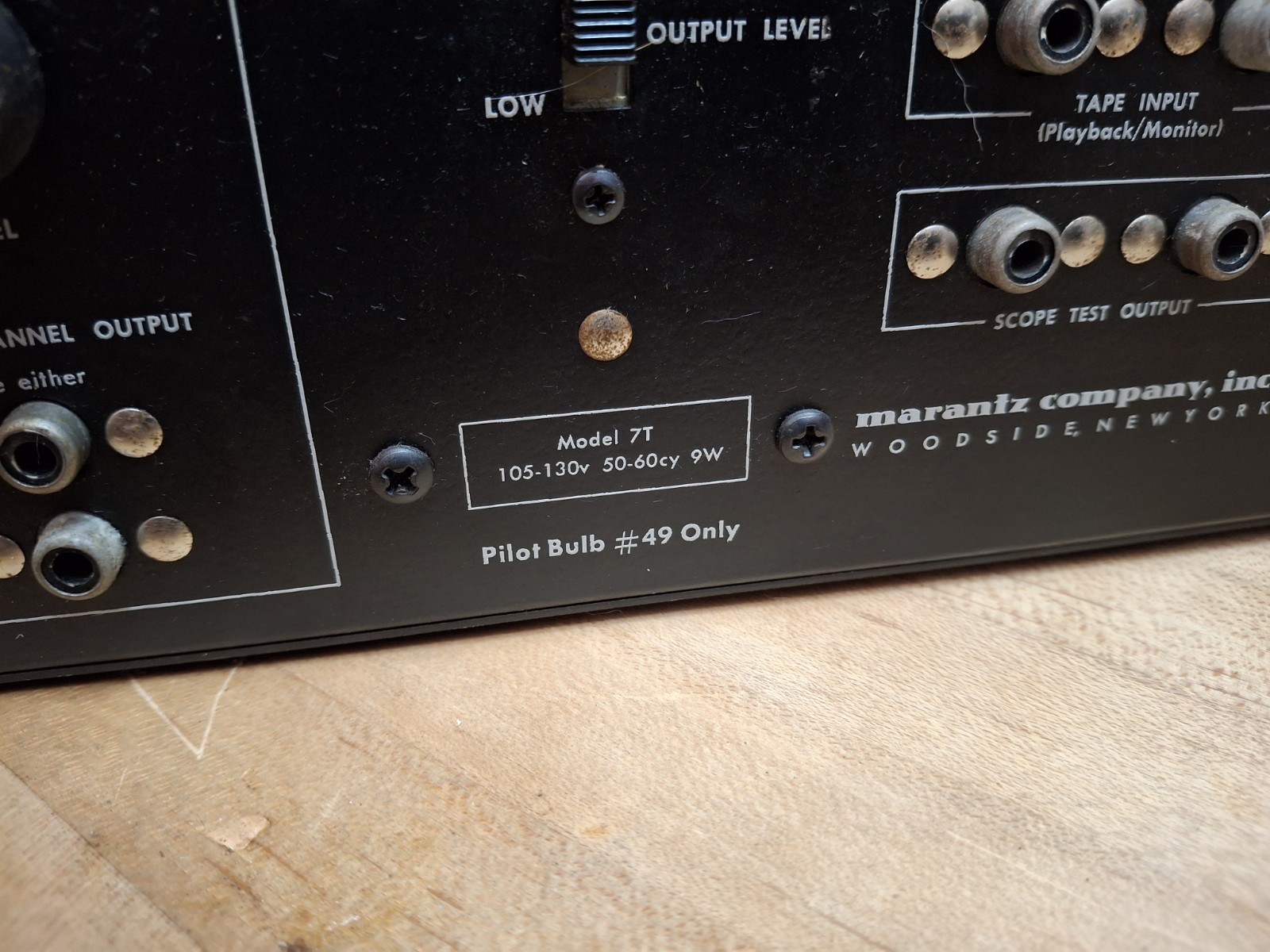 Vintage MARANTZ Model 7T Pre Amplifier Stereo Console Solid State Silver WORKS