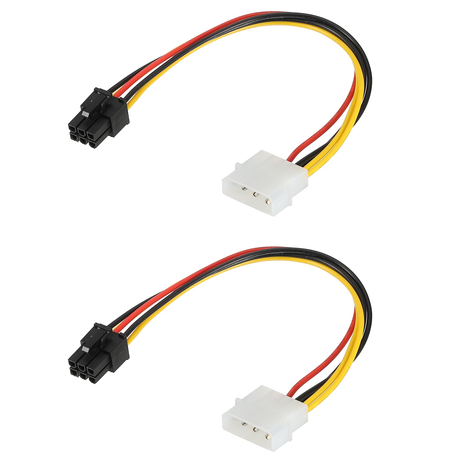 4 Pin to 6 Pin Male PCI Express Cable PCIE Graphics Card Power Cables 220mm 2pcs