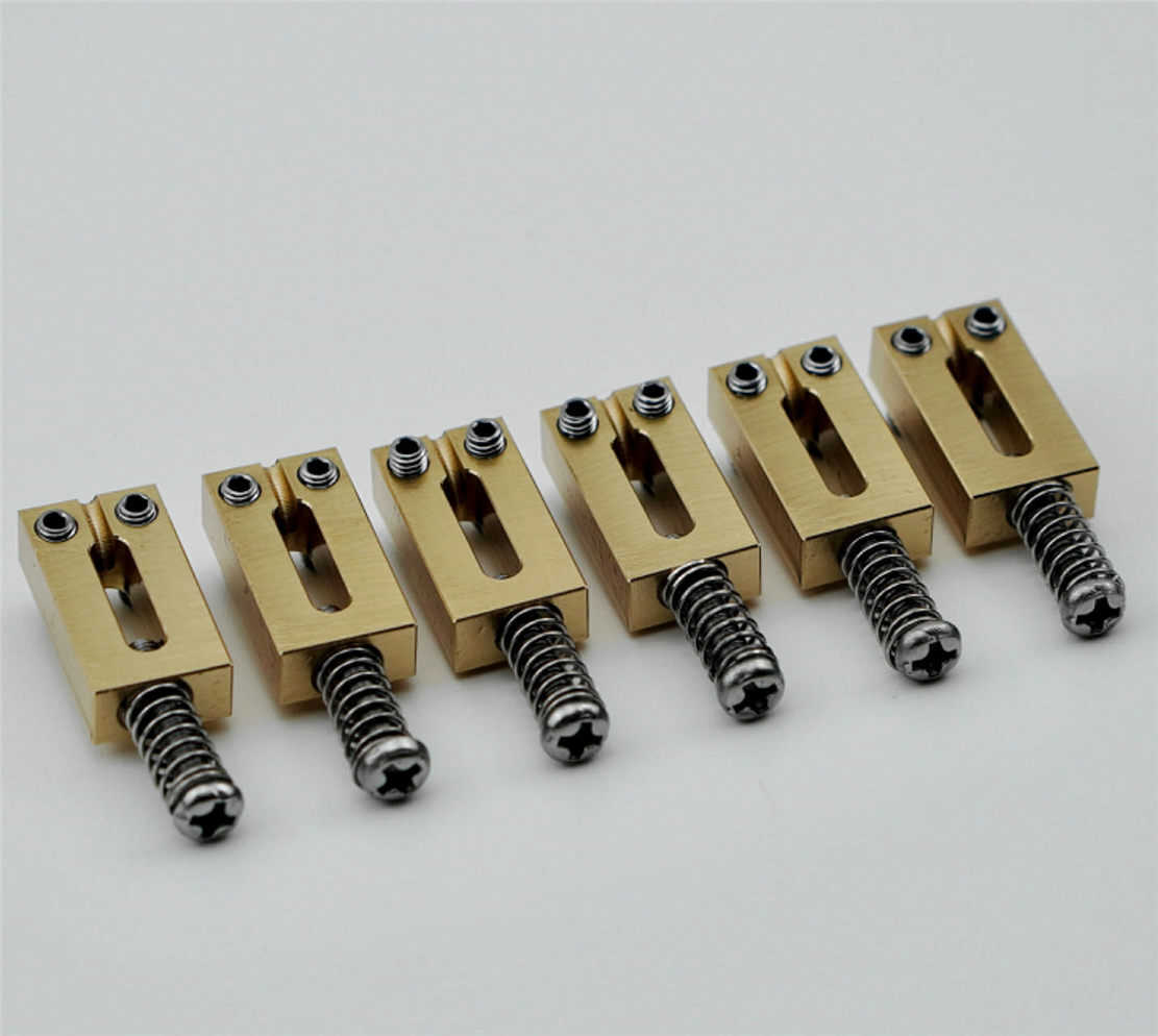 6 String Solid Brass Bridge Saddles For Fender Strat Tele 10.5MM/10.8MM