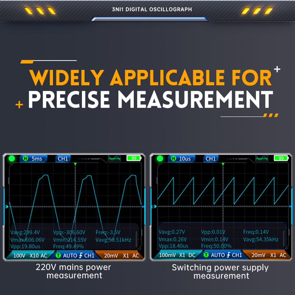 FNIRSI-2C23T Handheld Digital Oscilloscope Multimeter Function Signal Generator