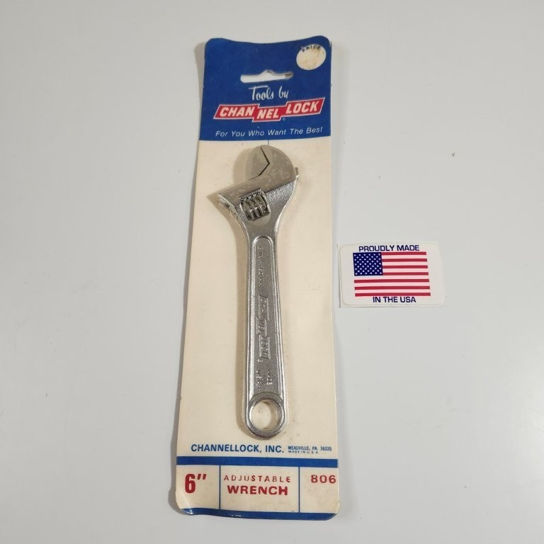 Original 1986 Vintage Channellock 6" Adjustable Wrench # 806 New Old Stock USA