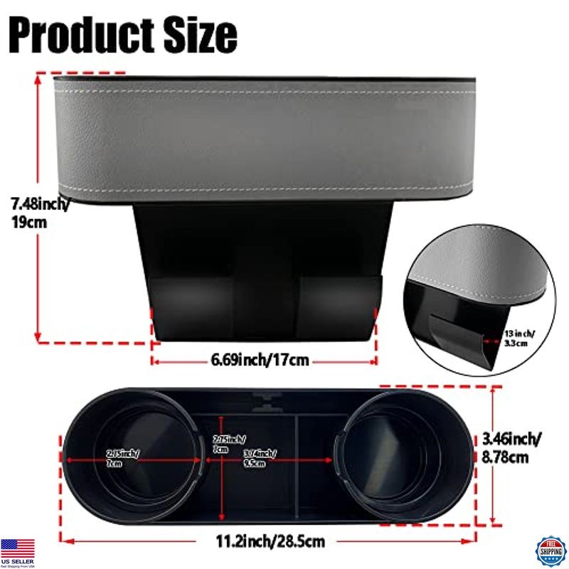 Car Cup Holder Expander Organizer,Multifunctional Cup Drink Holders with PU