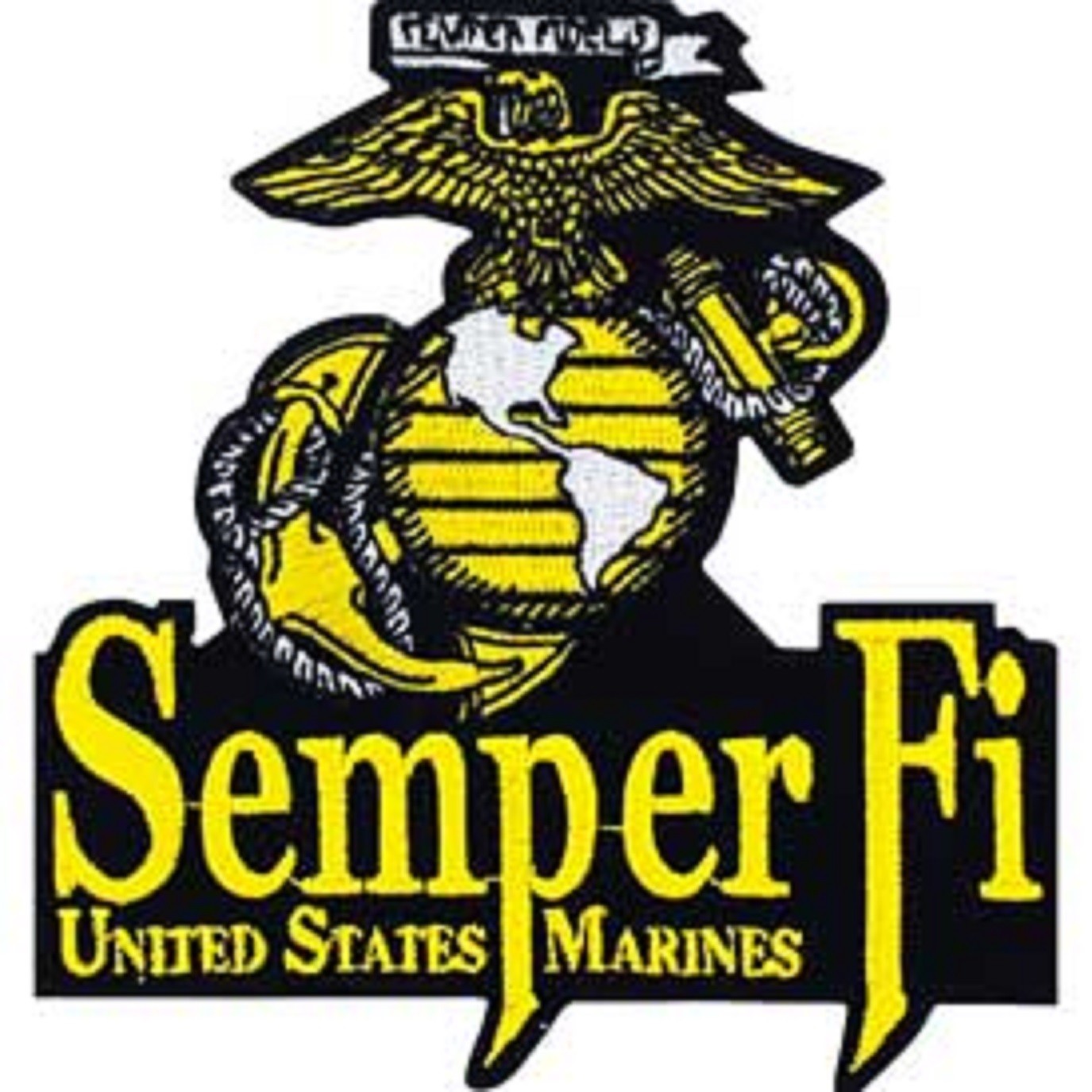 USMC MARINE CORPS  SEMPER FIDELIS FI EGA EMROIDERED 3.5" PATCH