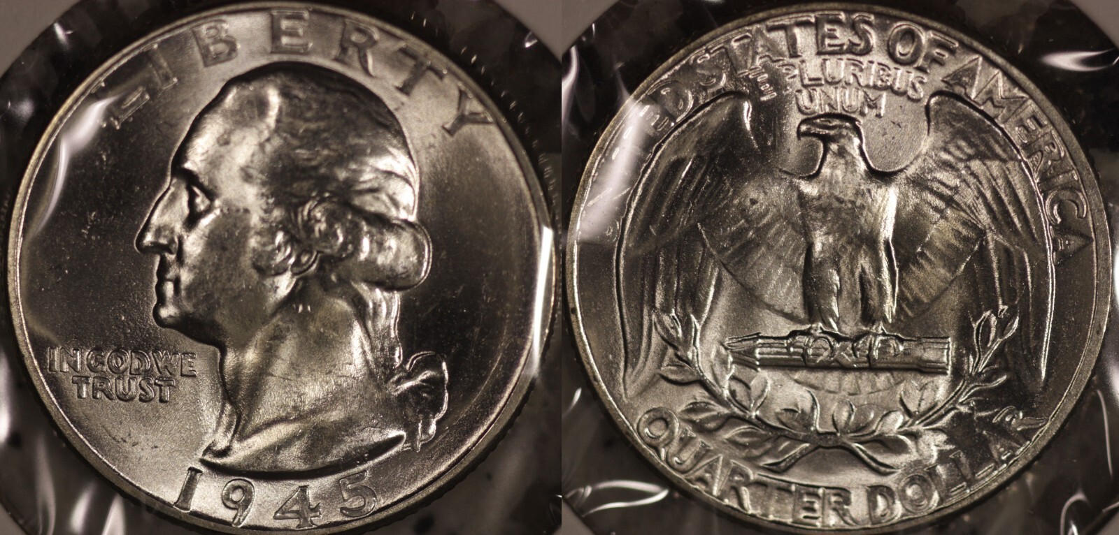 1945-P Washington Silver Quarter CH BU++ AWSOME LUSTER ! STK