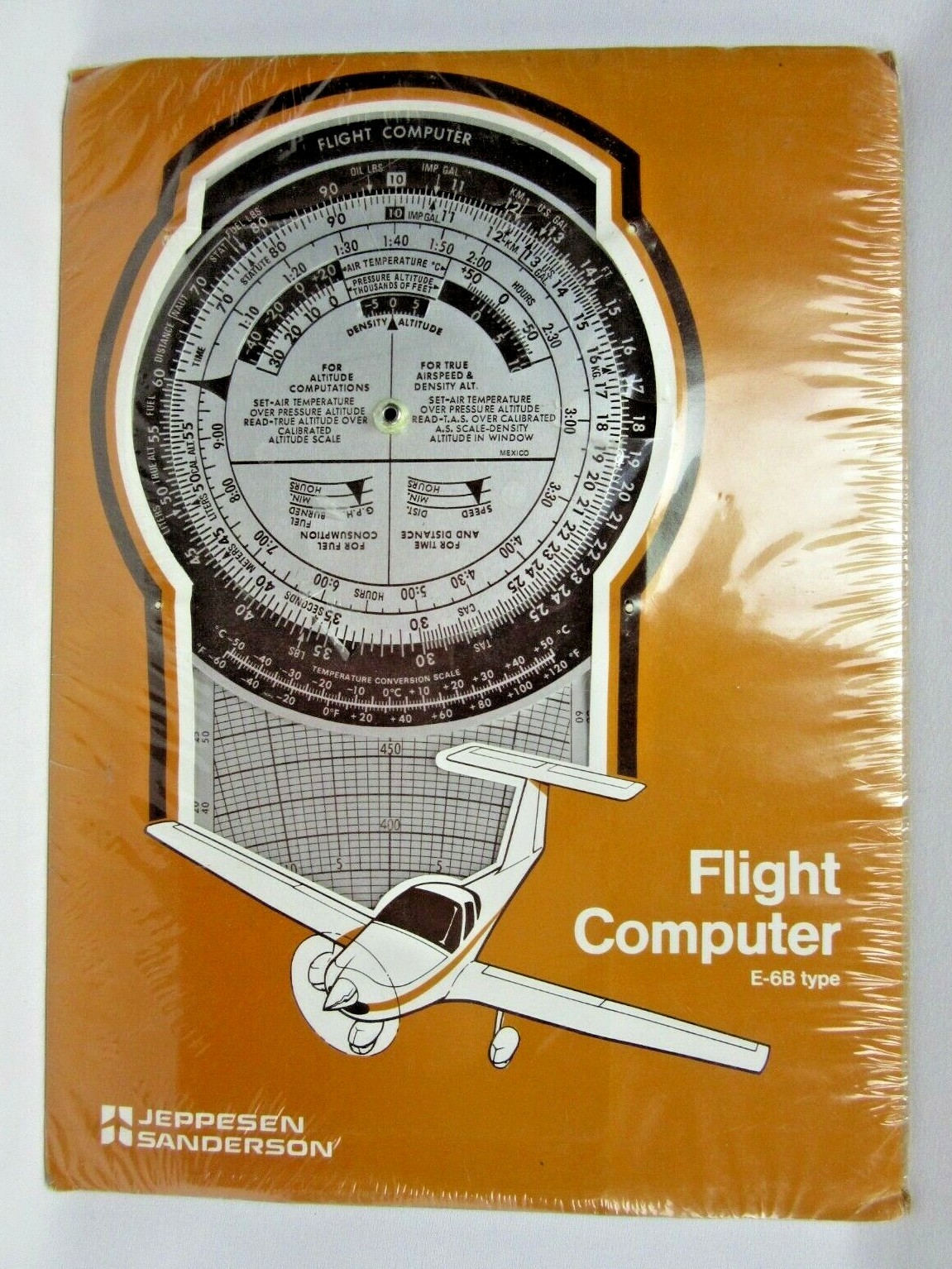 Vintage Jeppesen Sanderson Metal E-6B Flight Computer w/ Case & Manual New