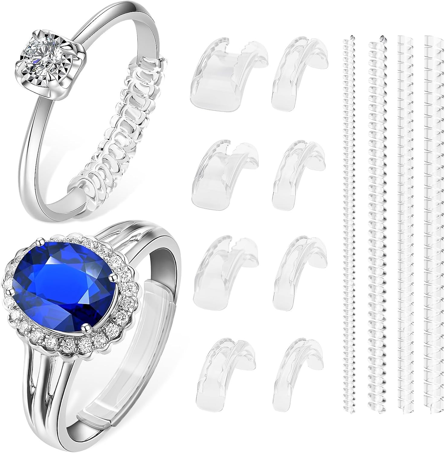 Ring Sizers for Loose Rings - 12Pack, 12 Sizes, Invisible Resizer Design