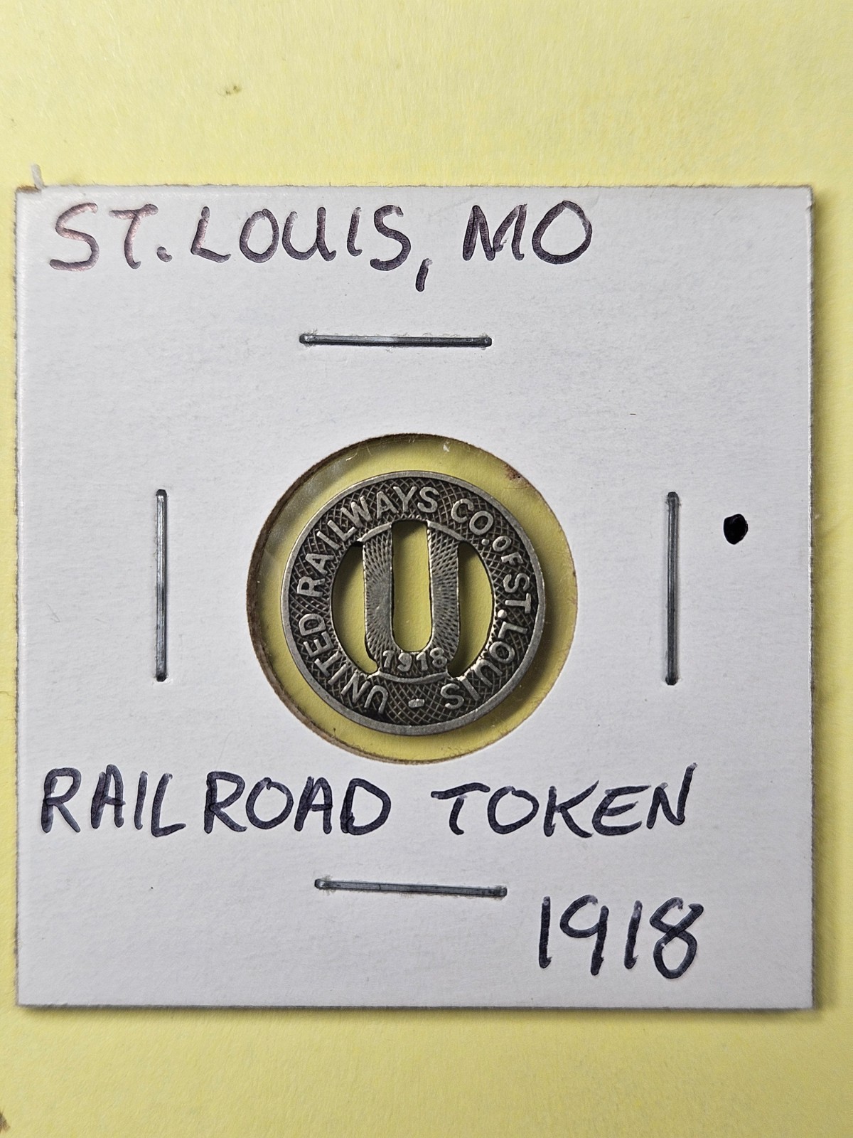 COINS - TRANSPORTATION TOKEN - UNITED RAILWAYS CO. OF ST. LOUIS 1918