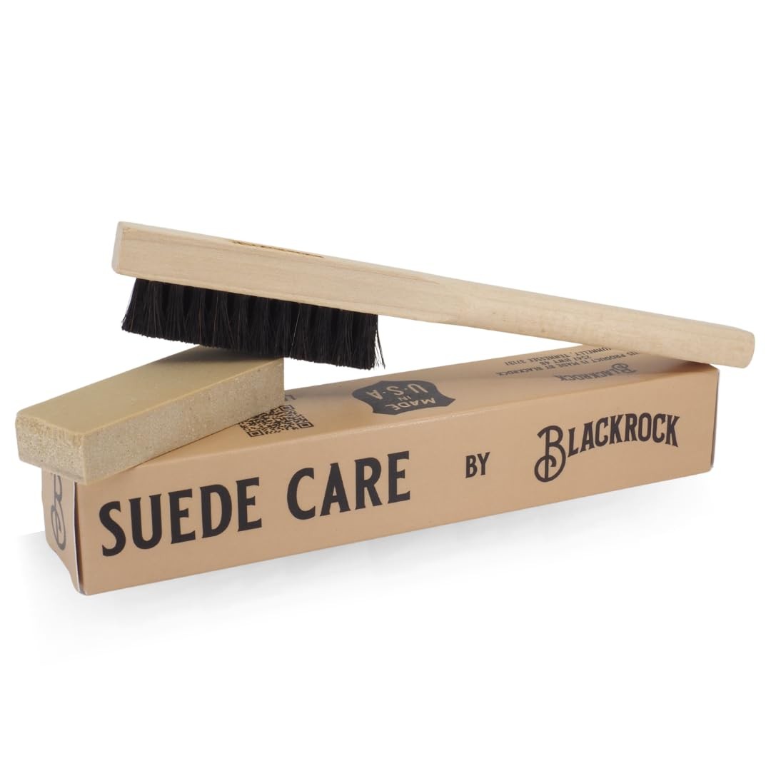 Blackrock Suede Cleaning Kit: Horsehair Brush & Gum Eraser Block - Made in USA