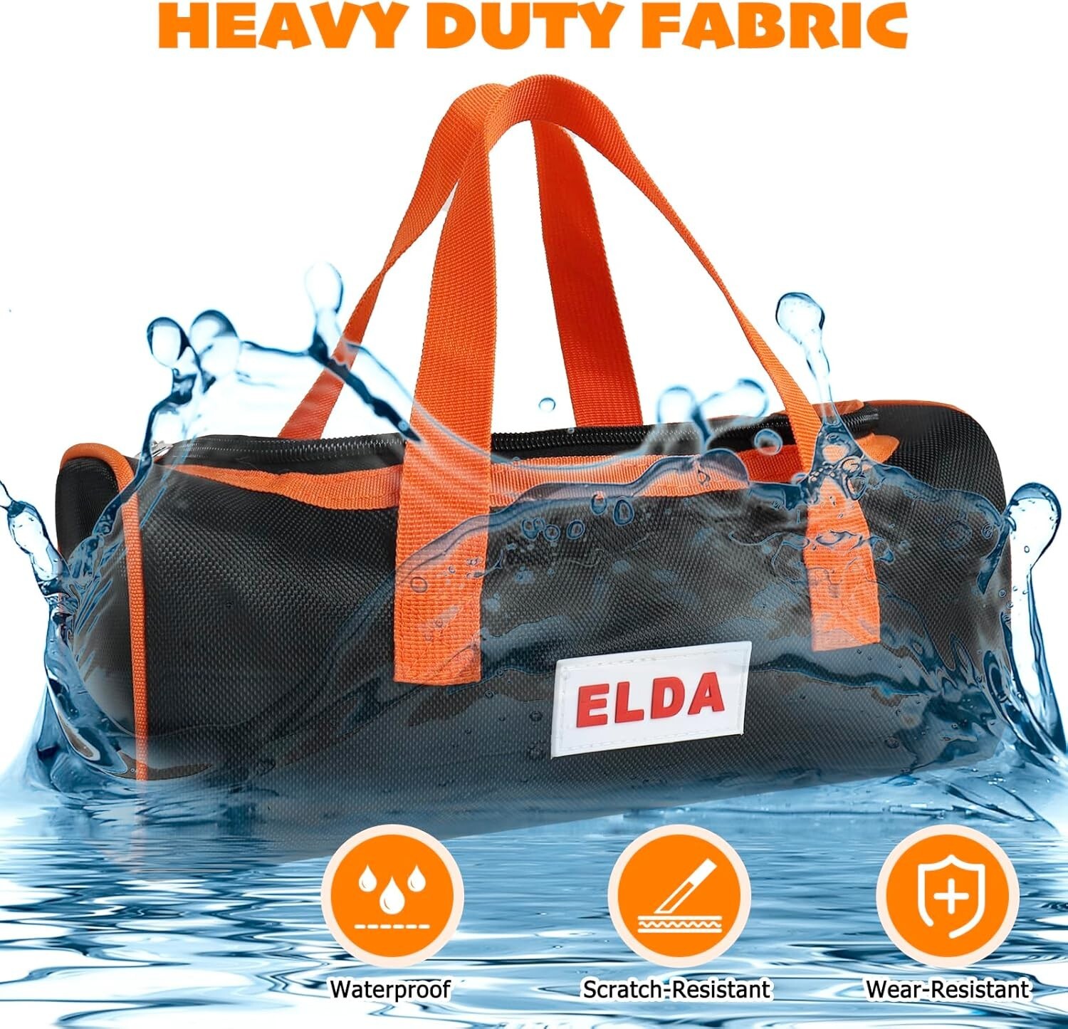 ELDA 4 Pack Tool Bag for Men w/Hard Bottom Waterproof Tote Large Capacity Pouch