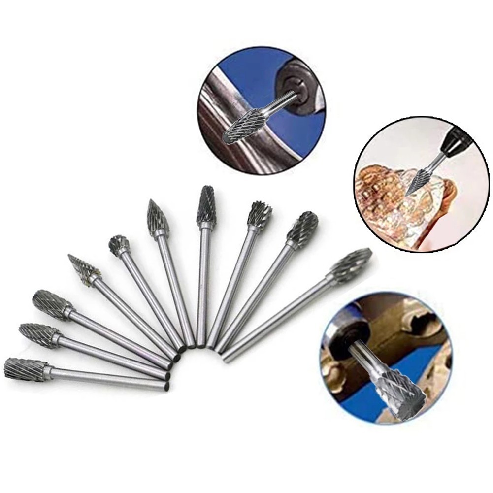 Rotary Grinder Drill Bits 3mm 5pcs Cutting Edge Head Cylindrical Grinding Head