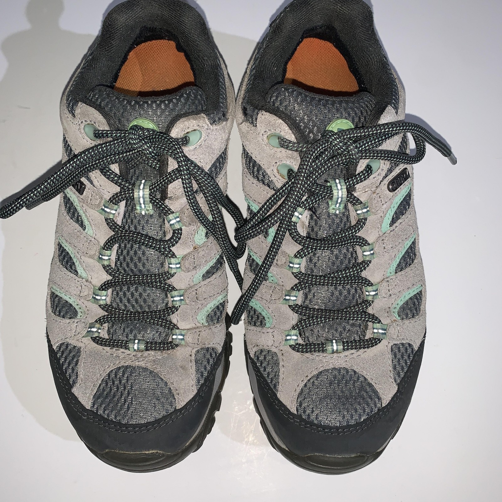 Merrell Shoes Womens Size 7.5 Gray Suede Mesh Hiking Trail Sneakers Outdoor
