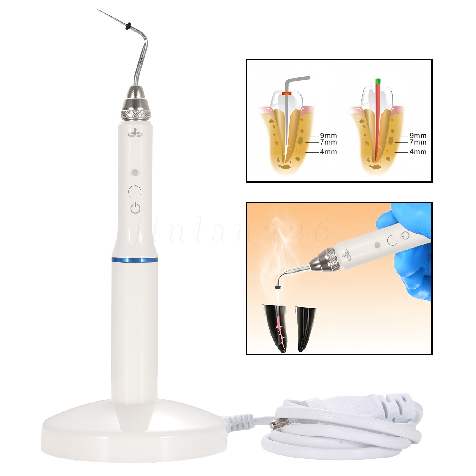Dental Gutta Percha Obturation System Endo Heated Pen w/ 2 Tips