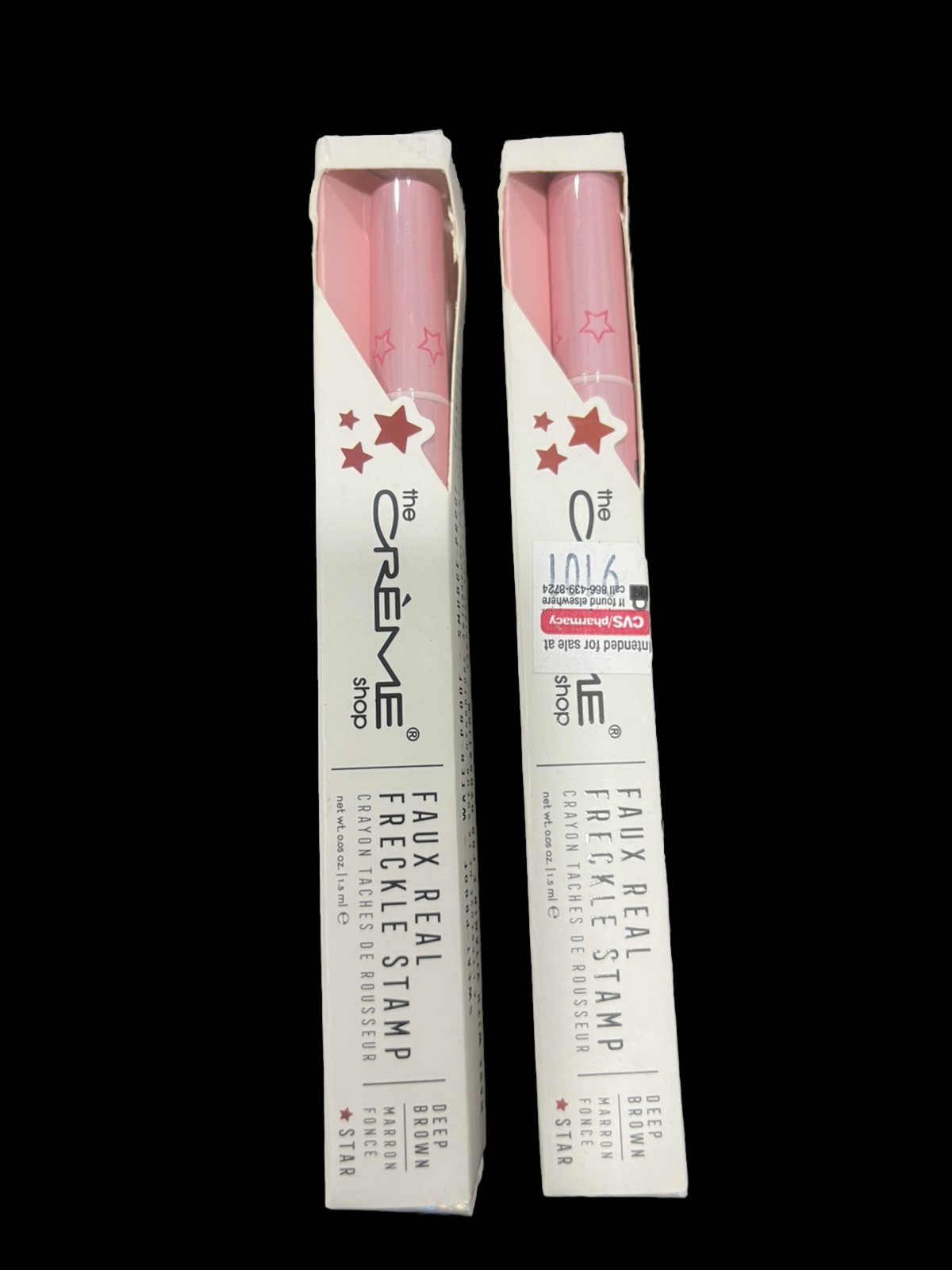 The Crème Shop Faux Real Freckle Stamp Black/ Deep Brown Star 0.05 oz Lot of 2