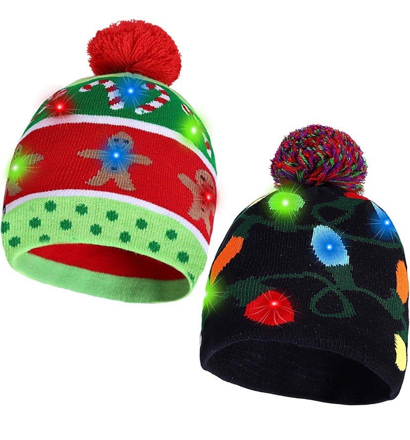 2pack Christmas Lighted Hats One Size Fits Most