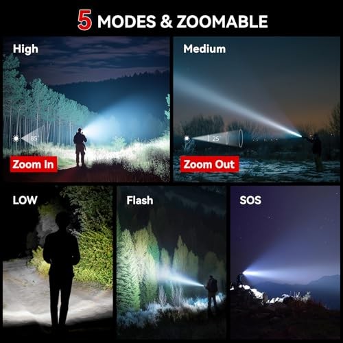 Tactical Flashlight S2000-2 Pack Bright Military Grade LED 2 PACK Black