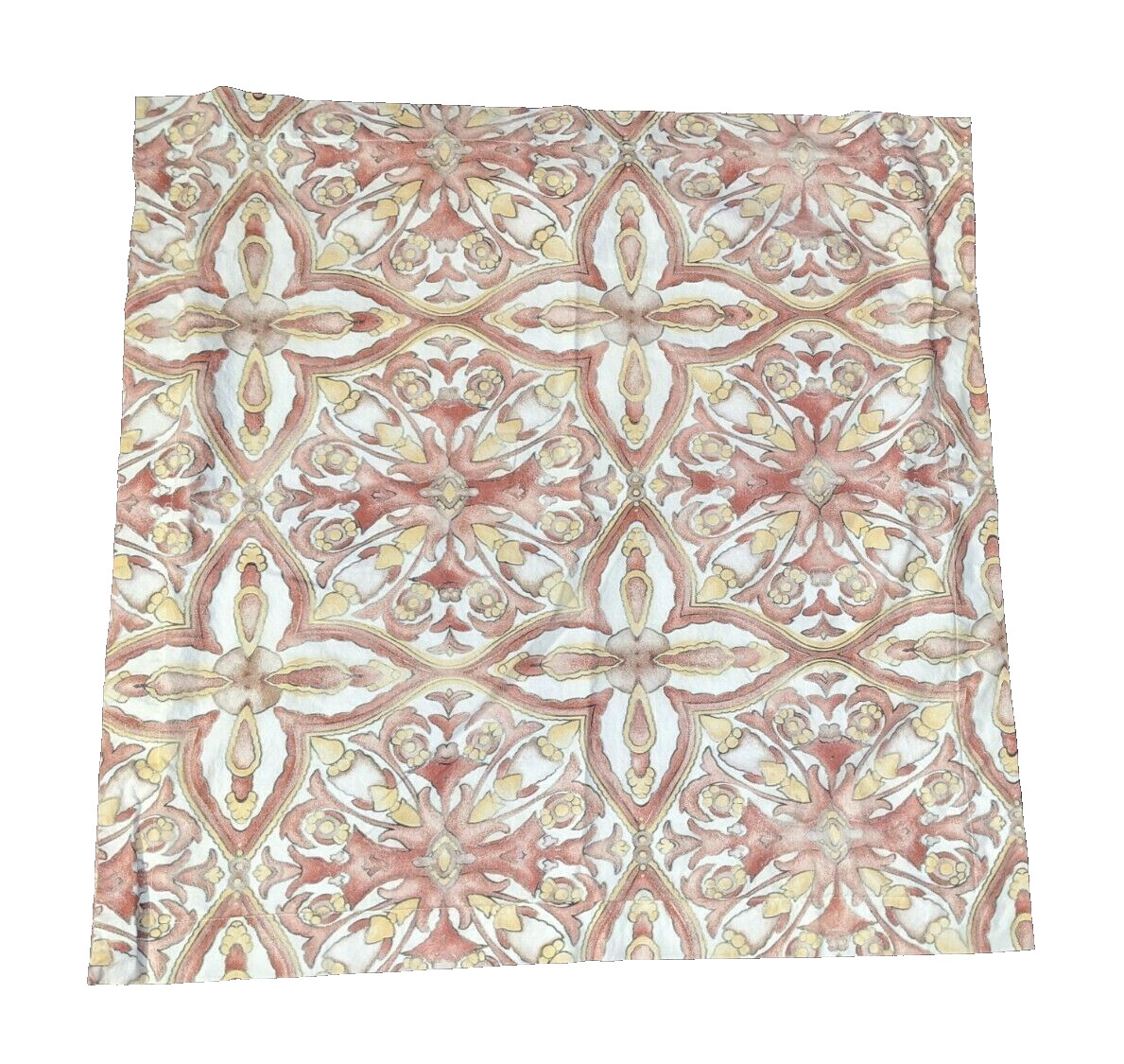 Pottery Barn Organic Cotton EURO Pillow Sham Vintage Lk Yellow Red Tan 4 Avail