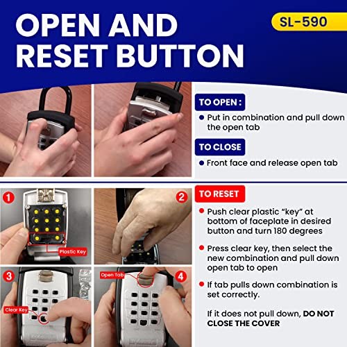SL-590 Punch Button Key Storage Wall Mount Lock Box, Black Finish 1