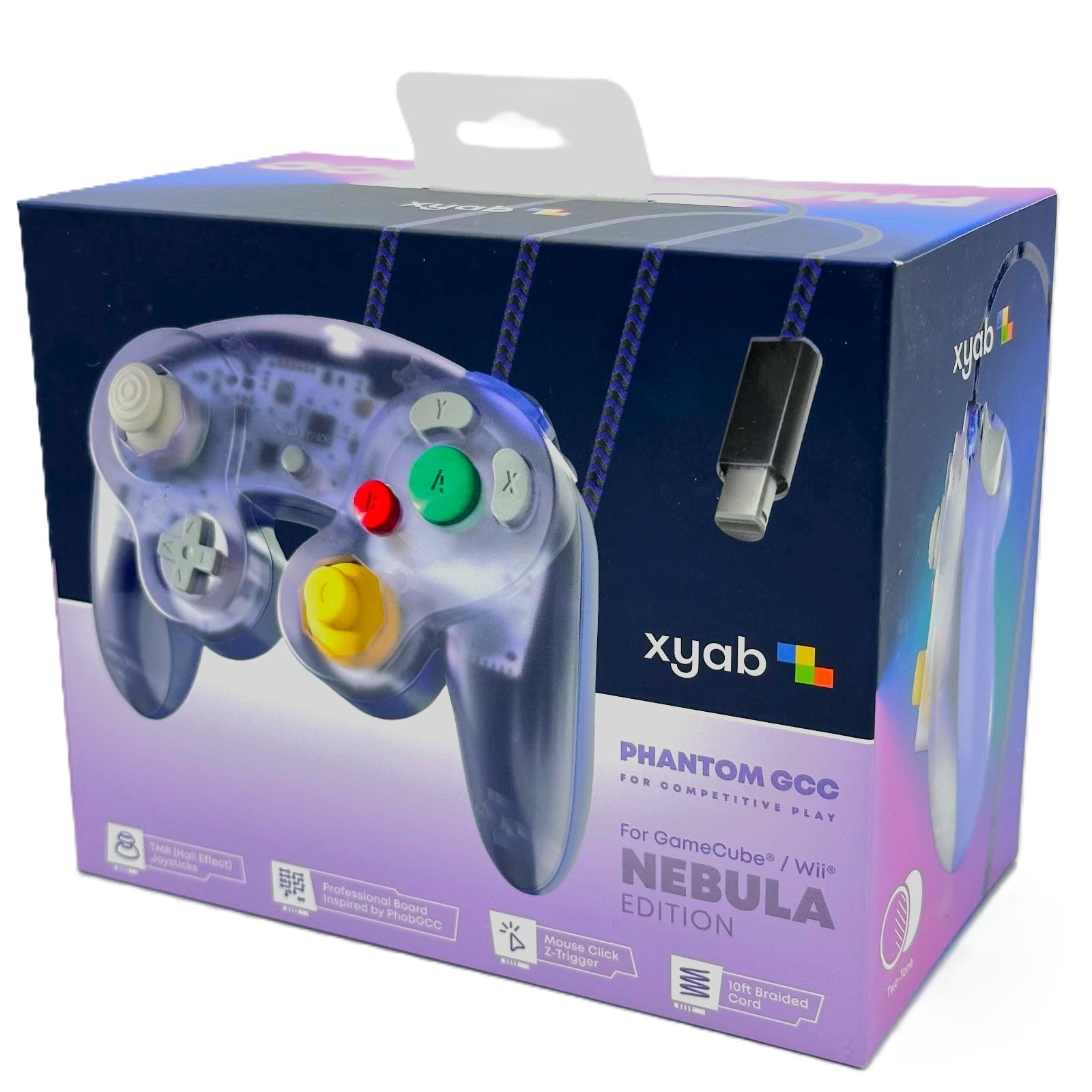 XYAB Phantom GCC Pro Wired Controller Nintendo GameCube TMR Joystick Paracord