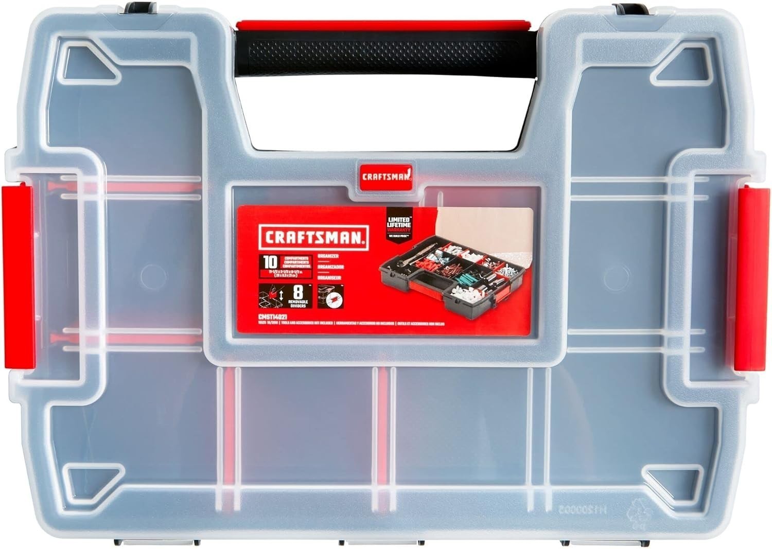 3-Pack Storage Organizer Small Parts Organizer with 10-Compartments Tool Box