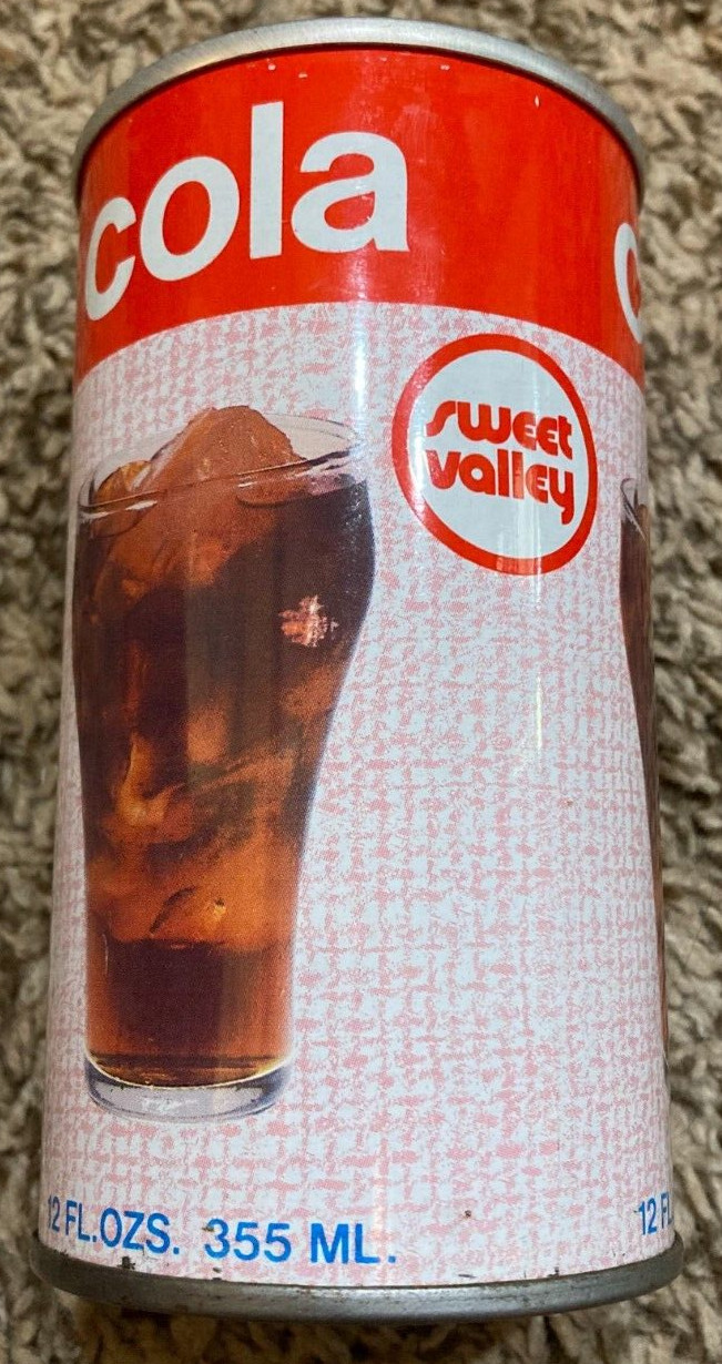 VINTAGE SWEET VALLEY COLA PULL TAB STEEL CAN