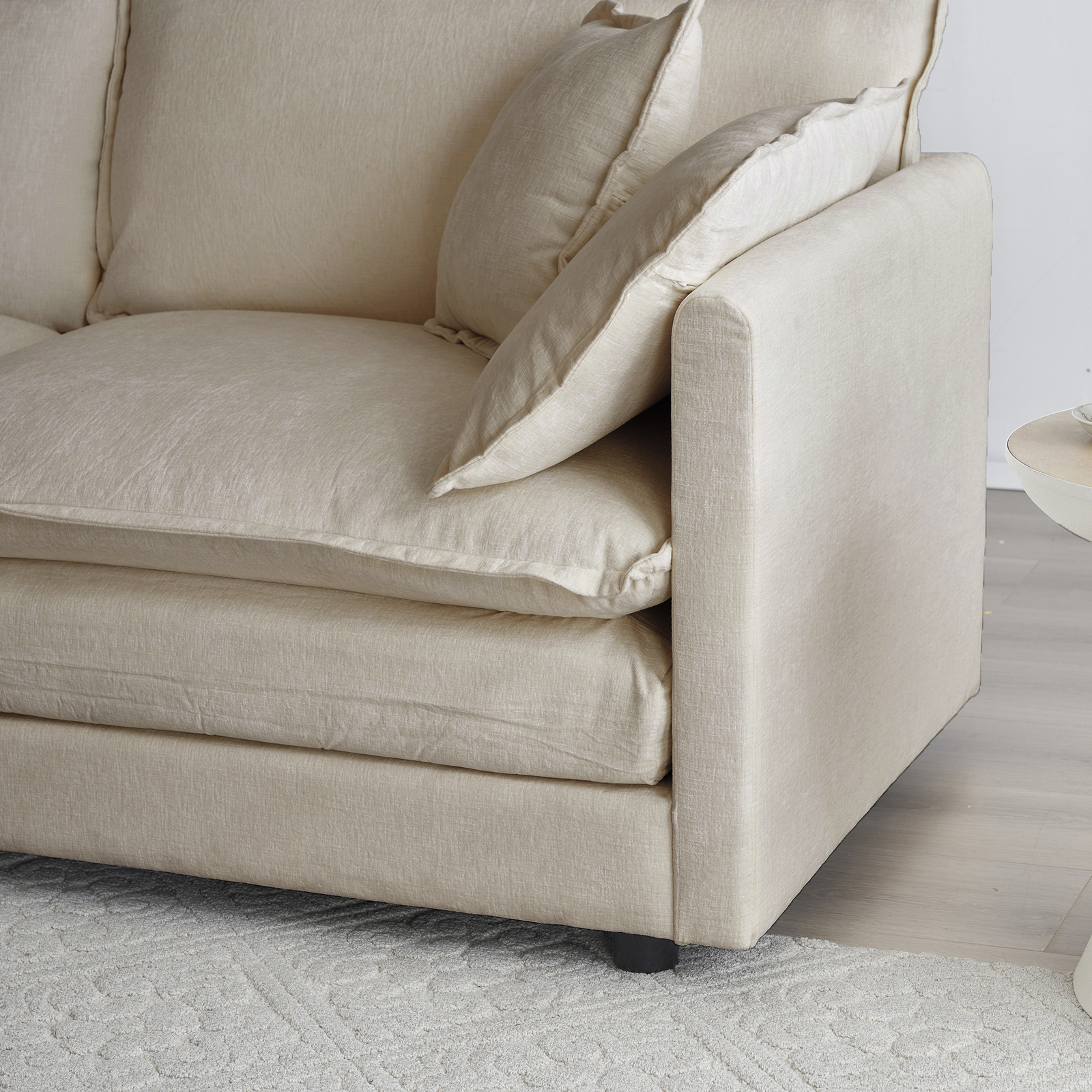 Free Combination Modular Sofa Free,4 Seater Sofa Comfy Chenille Fabric,Sectional
