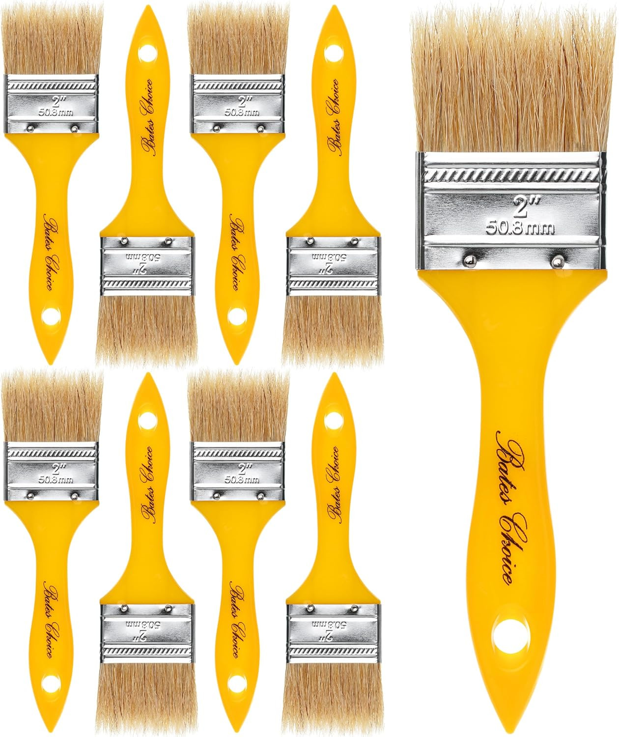 Bates- Chip Paint Brushes, 2 Inch, 9 Pack, Plastic Handle Chip Brush, Brushes fo