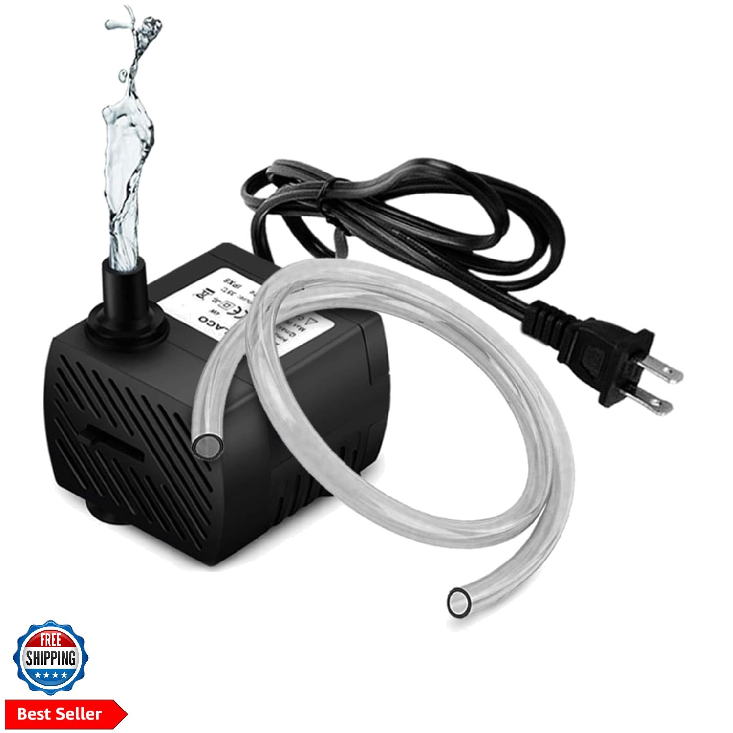 95GPH 5W Mini Water Pump with 3.3 ft Tubing | Submersible Pump for Aquarium F...