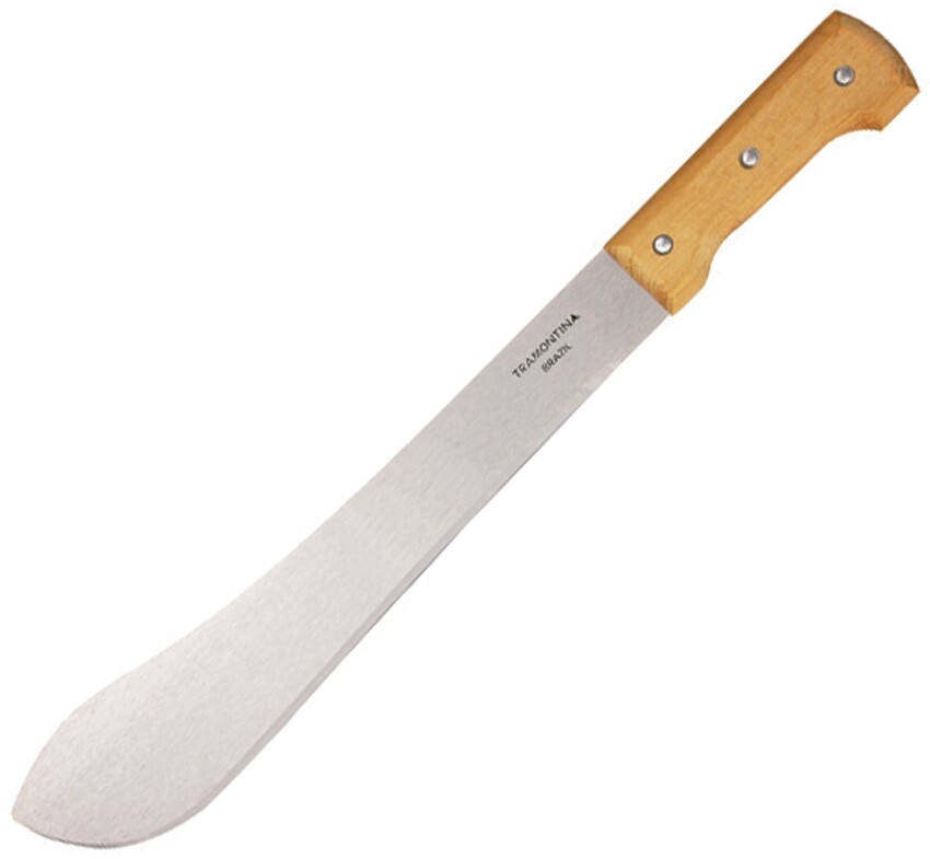 Tramontina Bolo Fixed Machete 14.5" Carbon Steel Blade Brown Wood Handle 4014