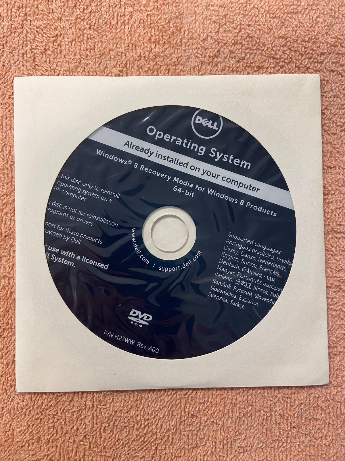 Dell Windows 8 64 Bit Reinstallation DVD Dell P/N 0CY2KJ Sealed unopened