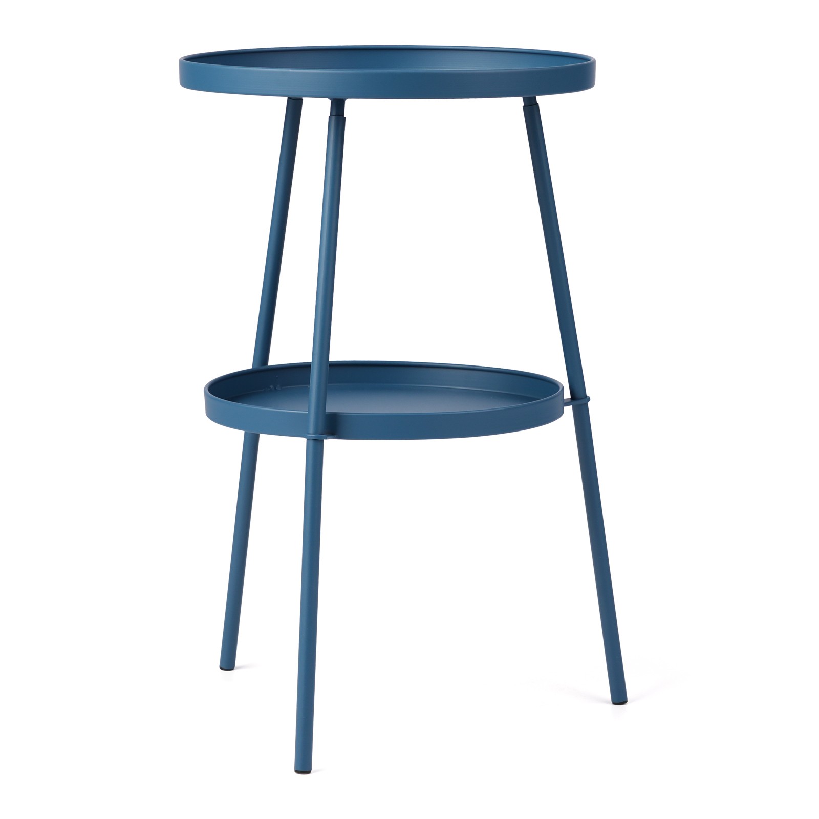 Patio Small Side Table, Round 2 Tier End Table, Metal Round Coffee Table New -