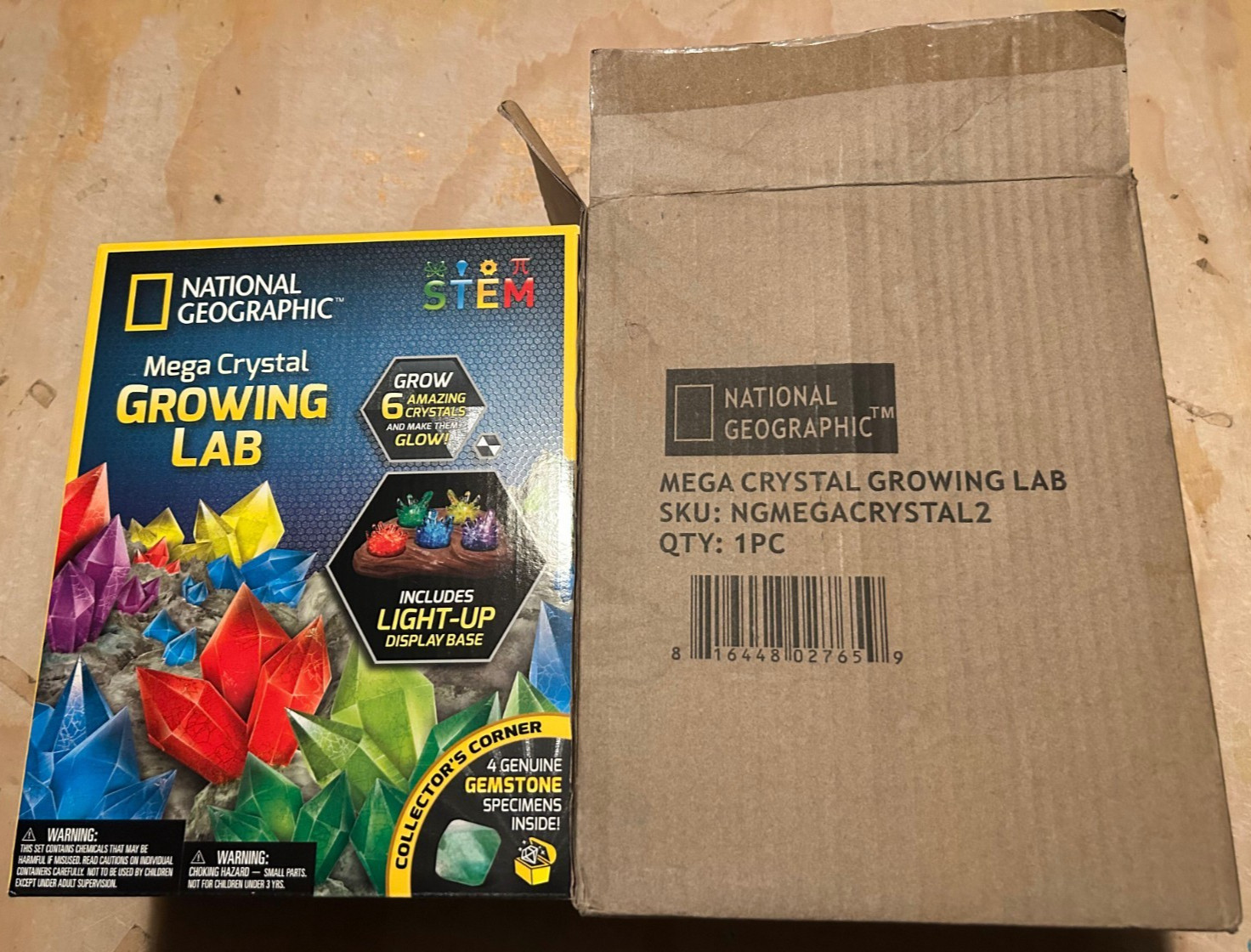 Mega Crystal Growing Lab National Geographic 8 Different Crystals Glowing Base