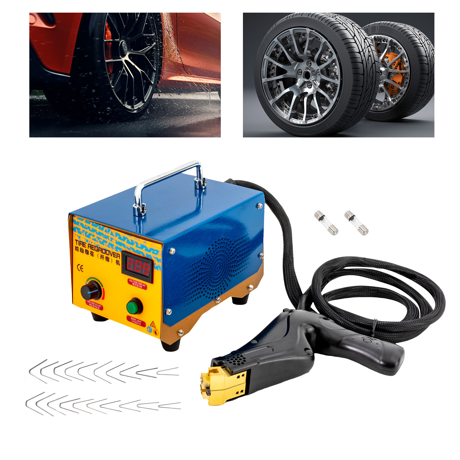 1000W Truck Tire Groover Rubber Cutter Regroover Tyre Grooving Machine W/ Blade