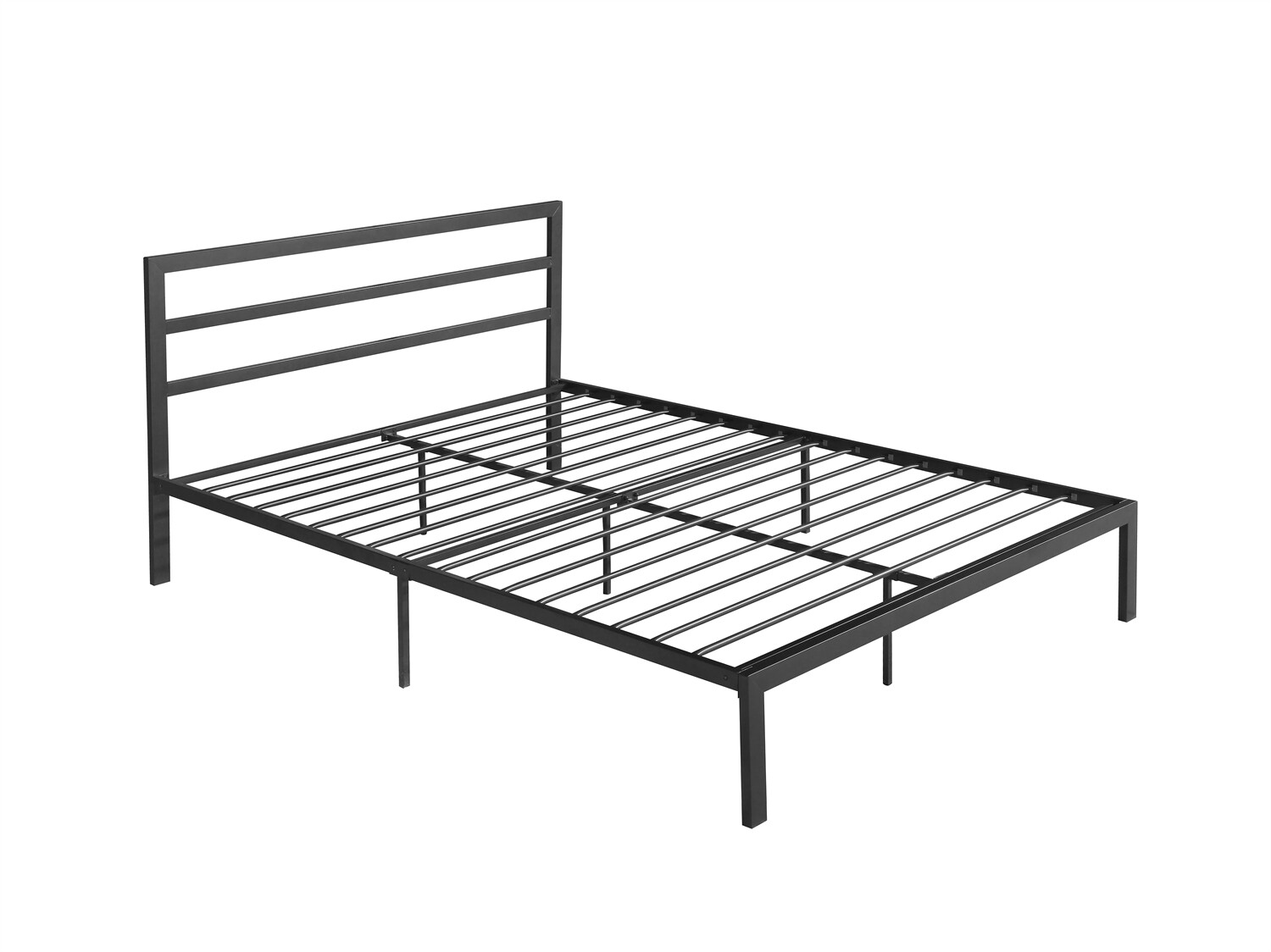 Modern Queen Size Bed Frame Metal Platform Bed Frame with Headboard Grey US