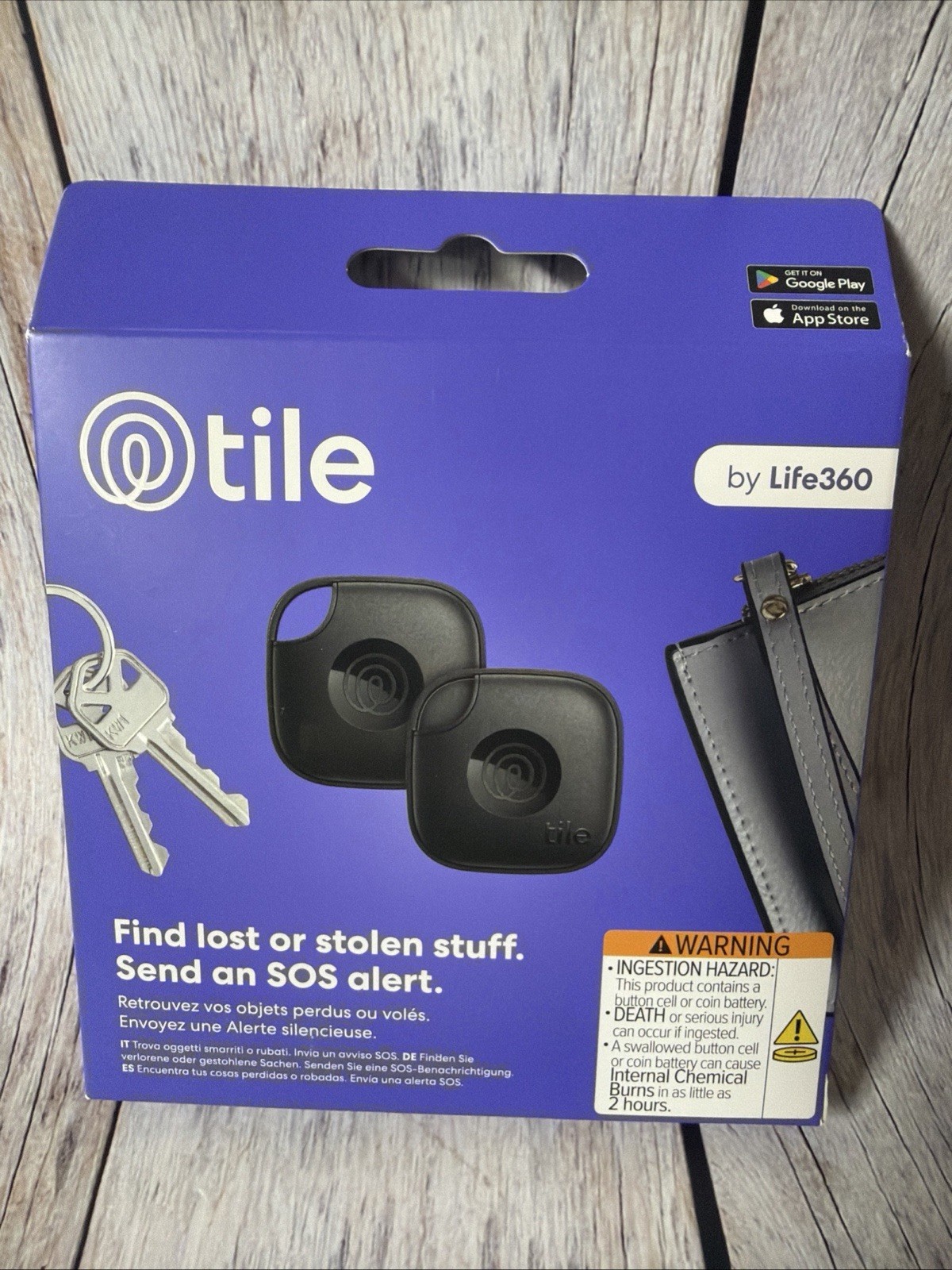 Life360 Tile Bluetooth Tracker Keys Finder & Item Locator for Keys Bags - 2 pack