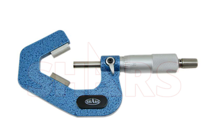 Shars 0.8 - 1.4" 60 Degree 3 Flute V-Anvil Micrometer Accuracy .0002" P}