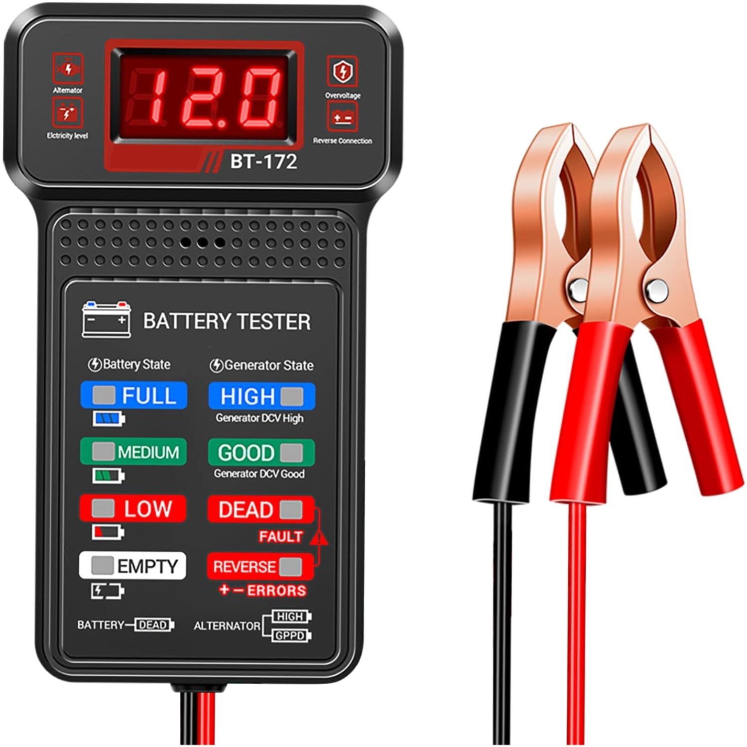 Car Battery Tester,12V Digital Automotive Batteries Tester,Alternator Chargin...