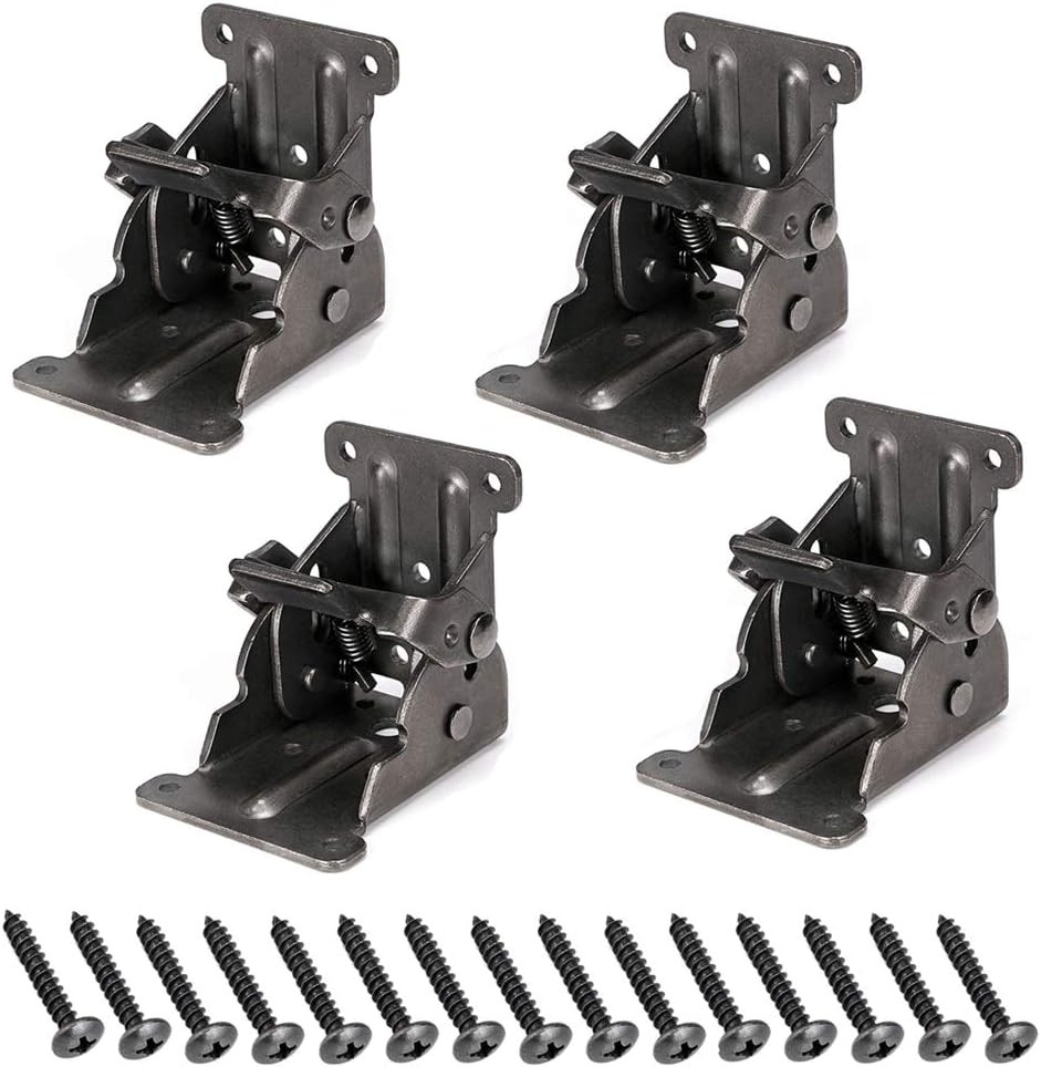Table Leg Folding Brackets, Foldable Hinge Hardware, Self- Lock Extension