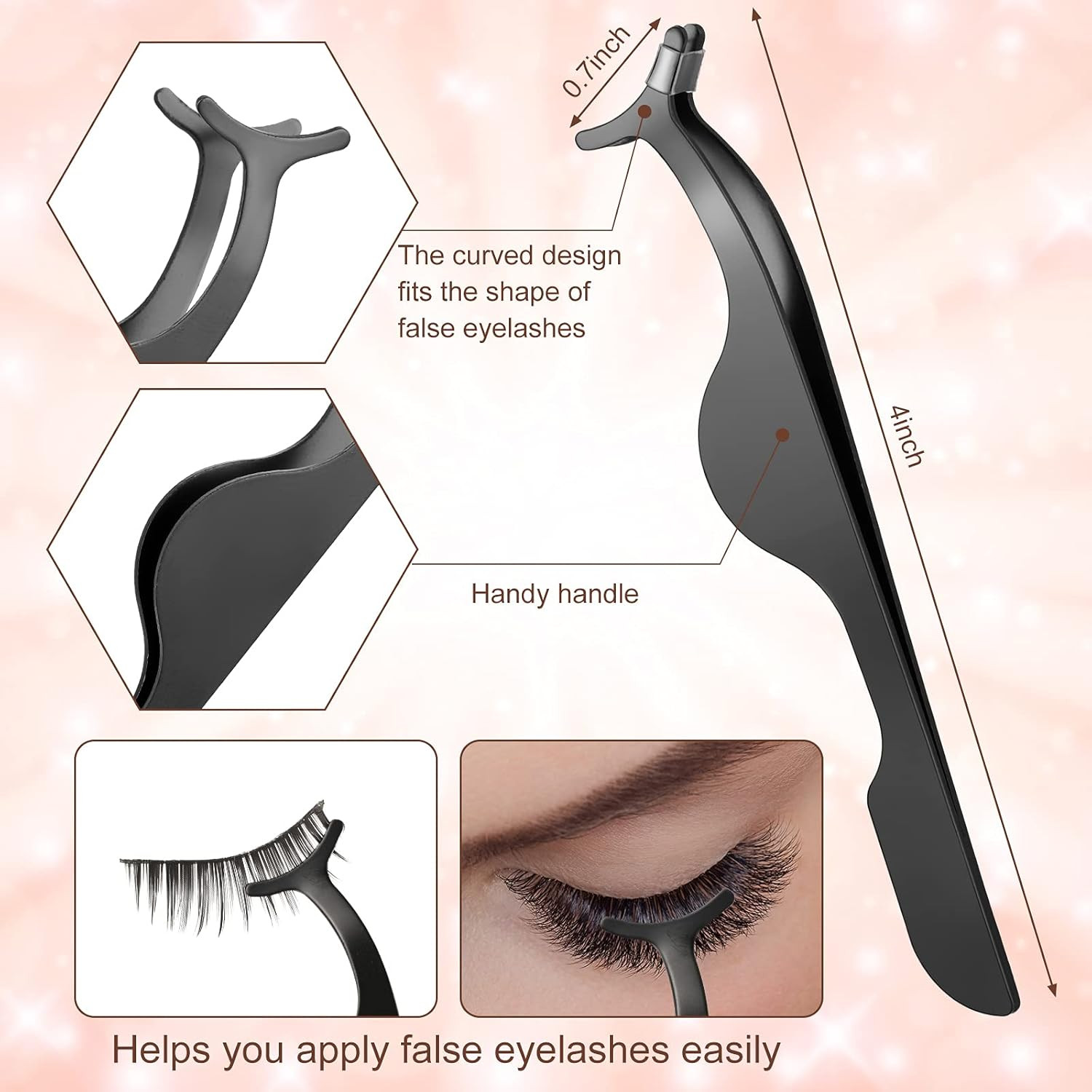 14 Pieces Eyelash Curler Kit Eyelash Comb Eyebrow Brush Tweezers False Eyelashes