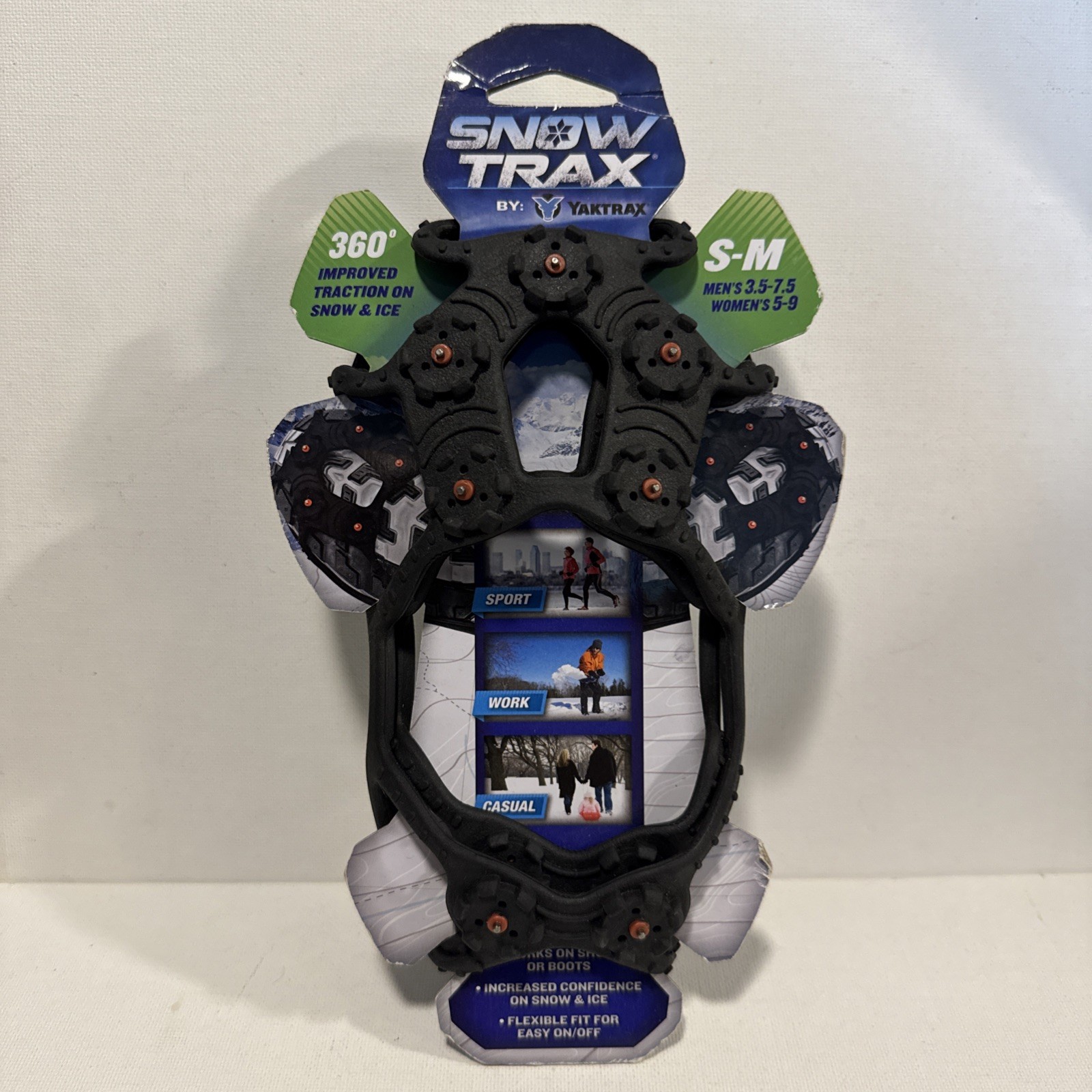 Snow Trax:YAKTRAX 360° Improved Traction Snow & Ice S/P-M  Men 3.5-7.5 Women 5-9
