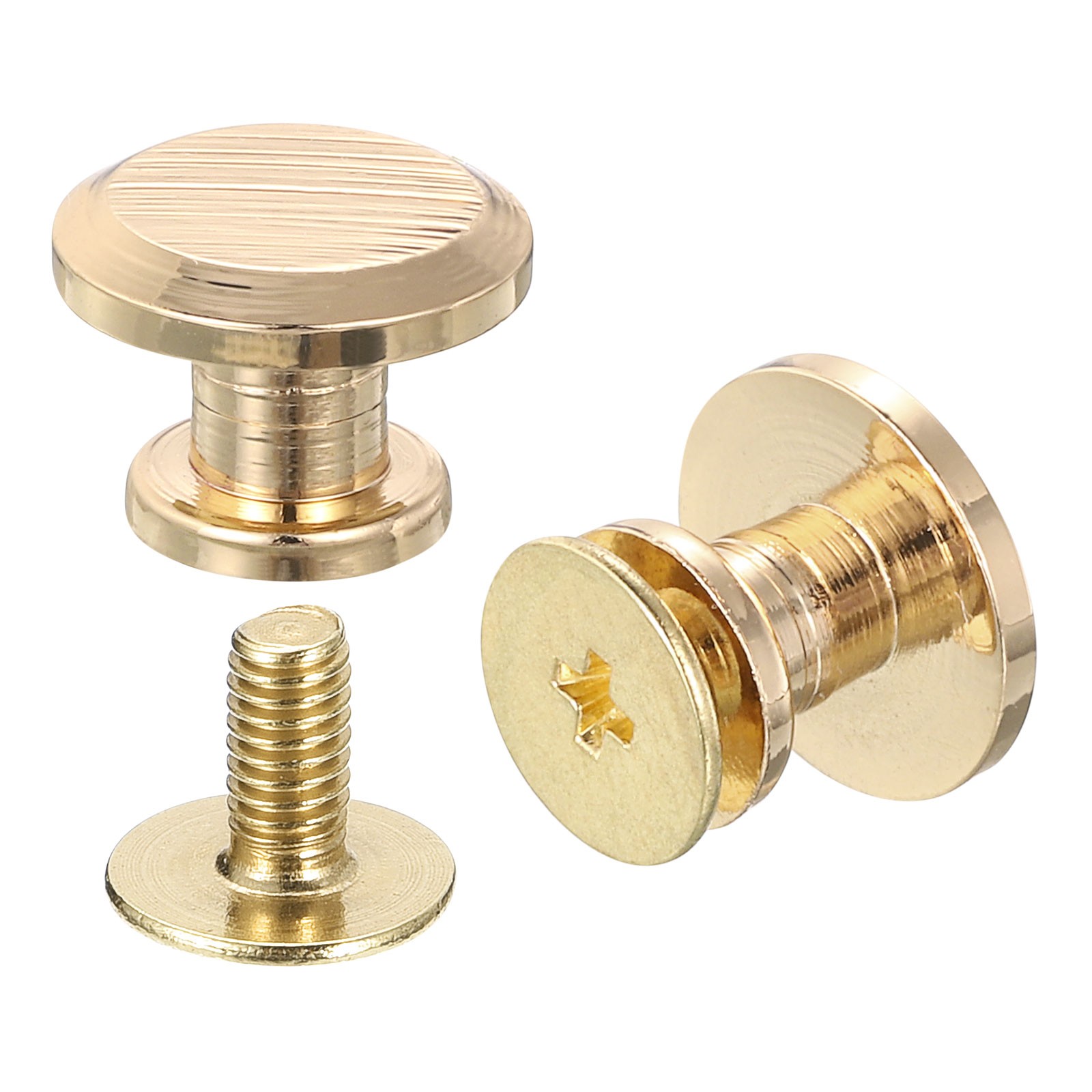 Flat Studs Rivet 20 Sets 10.5x6.5mm Screw Back Rivets, Gold Tone