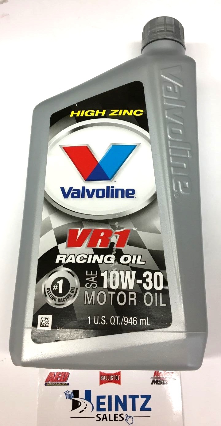 Valvoline 822388 VR1 Racing Oil SAE 10W-30 Motor Oil with High Zinc, 1qt