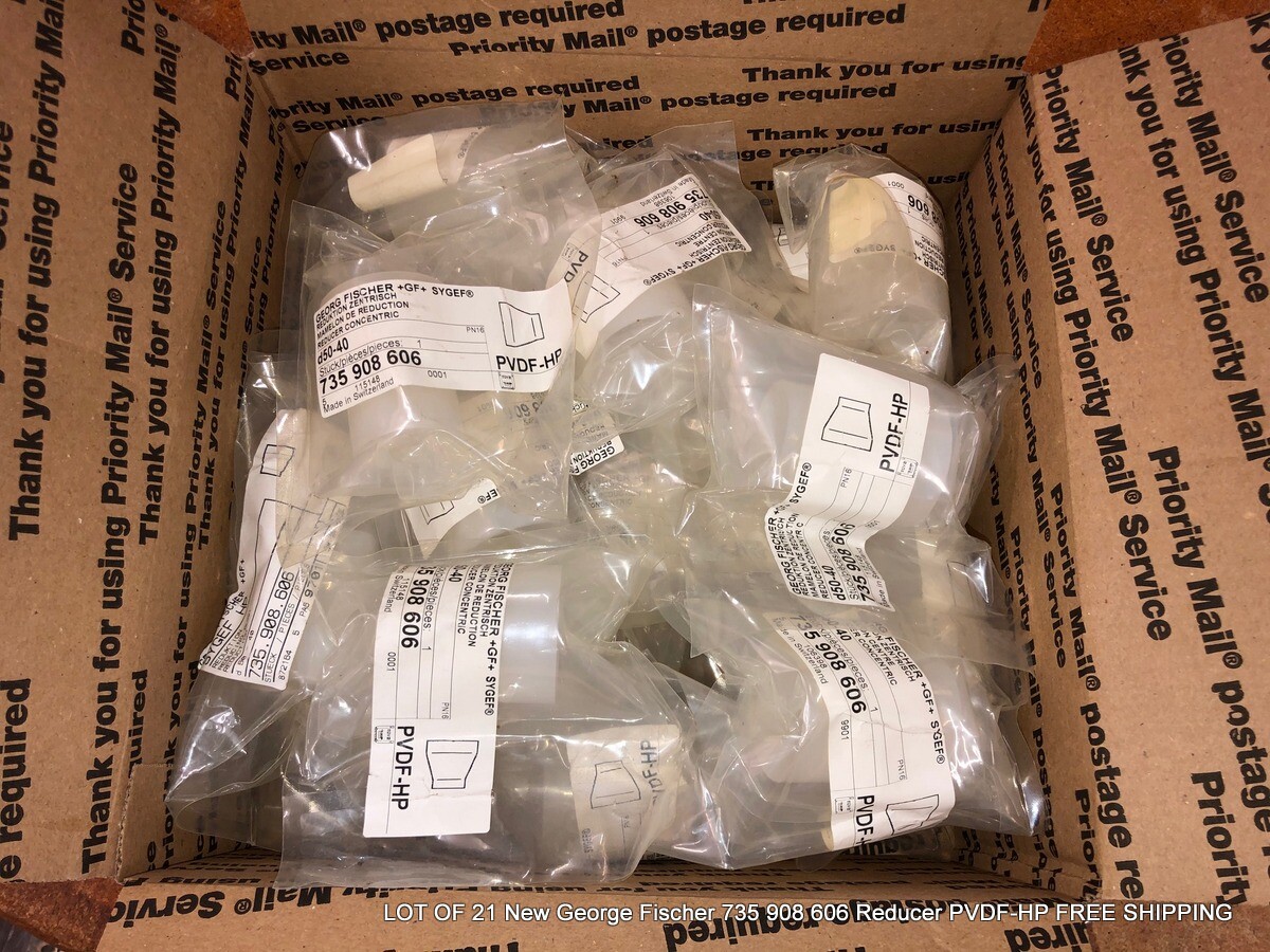 LOT OF 21 New George Fischer 735 908 606 Reducer PVDF-HP FREE SHIPPING