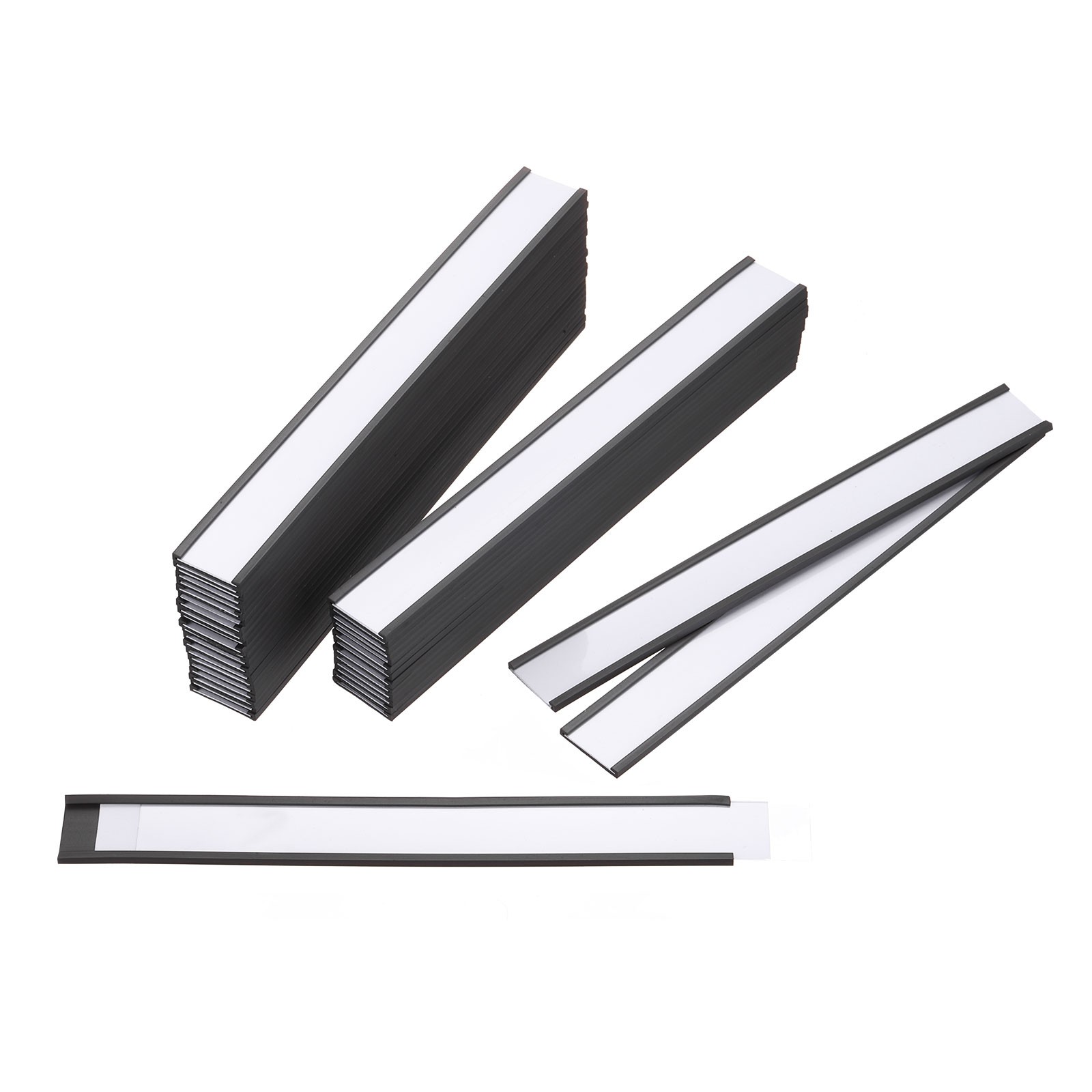 30pcs Label Holders 1" x 8" C Channel Rubber Magnetic for Metal Shelves