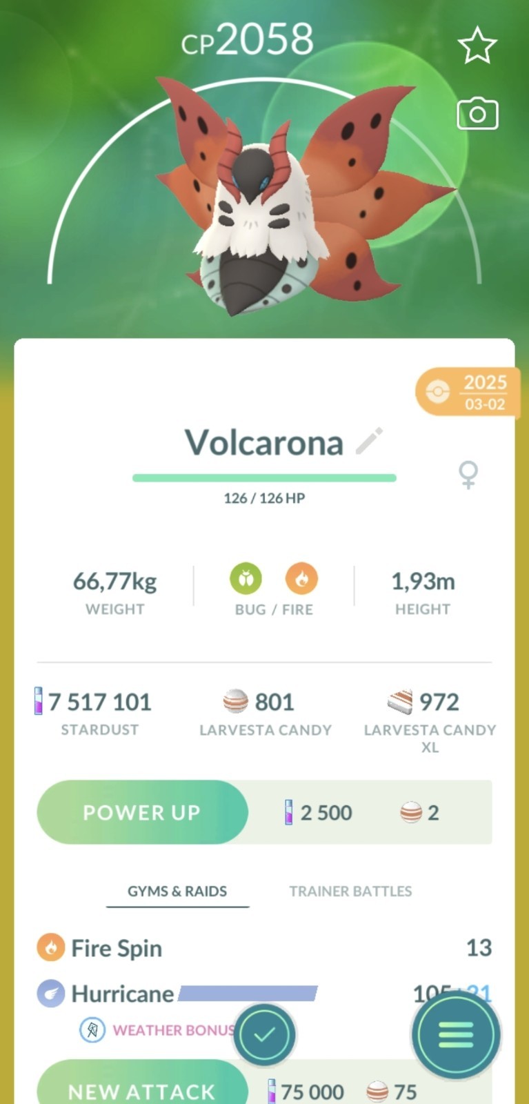 Pokémon🔄Trade🔄Go Volcarona (Larvesta Evolution)