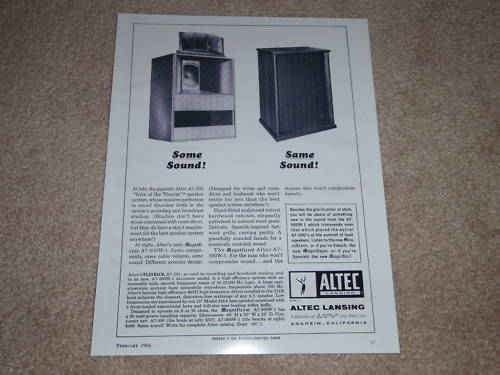 Altec Voice of the Theater, A7-500, A7-500w-1, Info VOTT Legendary Speaker Ad