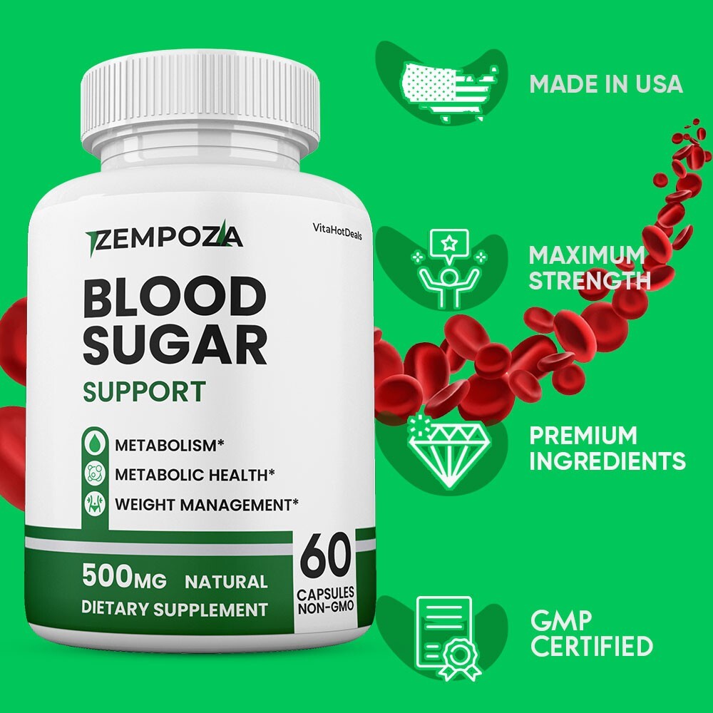 Zempoza Blood Sugar Capsules, Official Capsules Maximum Strength (2 Pack)