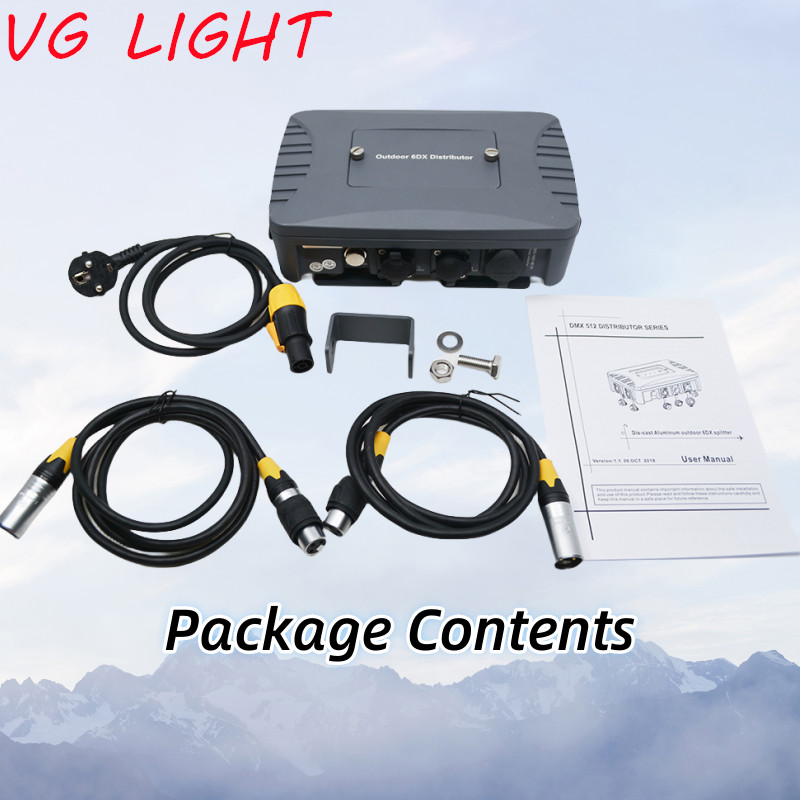 Stage Light Splitter 6Way Outdoor DMX Distributor Waterproof DMX Signal Splitter
