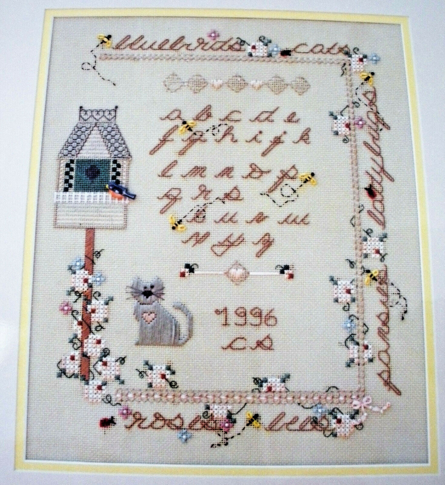 Charted Needlepoint Pattern Cat Country Garden Cheryl Schaeffer CGC 1996